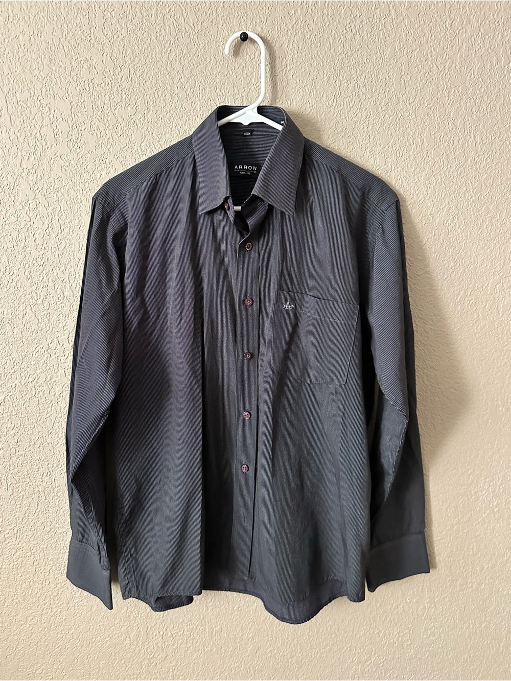 Arrow Men's Long Sleeve Button-Down Shirt - Charcoal Gray